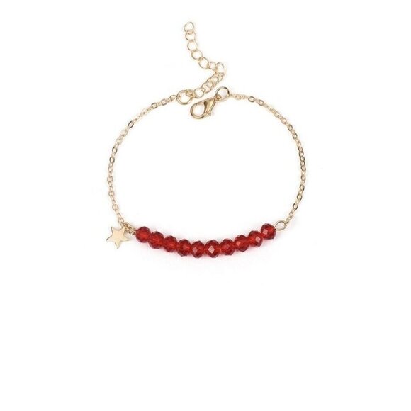 Crystal Bracelet Fashion All-match Trendy Star Bracelet Red Crystals - Picture 1 of 5